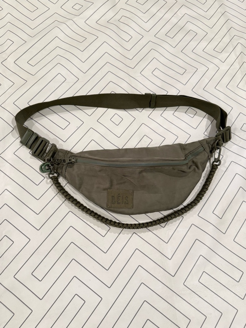 BEIS Green Nylon Fanny/Crossbody Bag